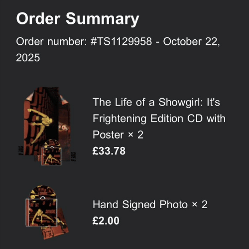 The Life of a Showgirl: It’s Frightening Edition CD with Poster + Hand Signed Photo