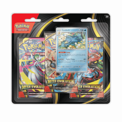 Pokémon TCG: Mega Evolution 3-Pack Blister – Psyduck & Golduck - Pre Order