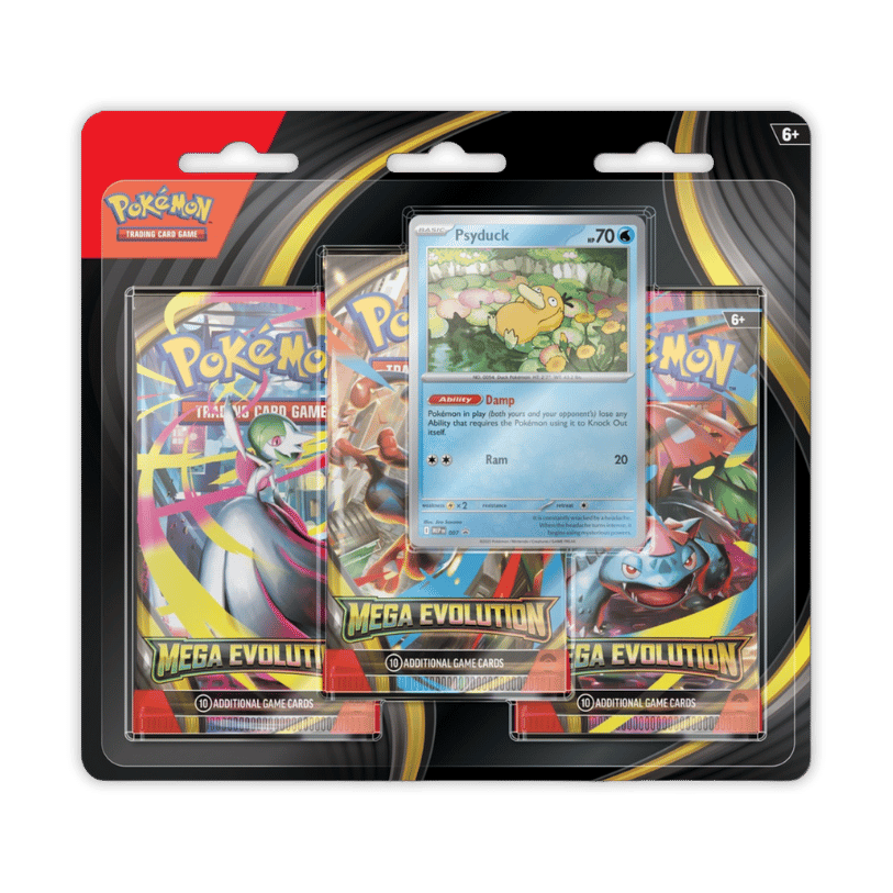 Pokémon TCG: Mega Evolution 3-Pack Blister – Psyduck & Golduck - Pre Order
