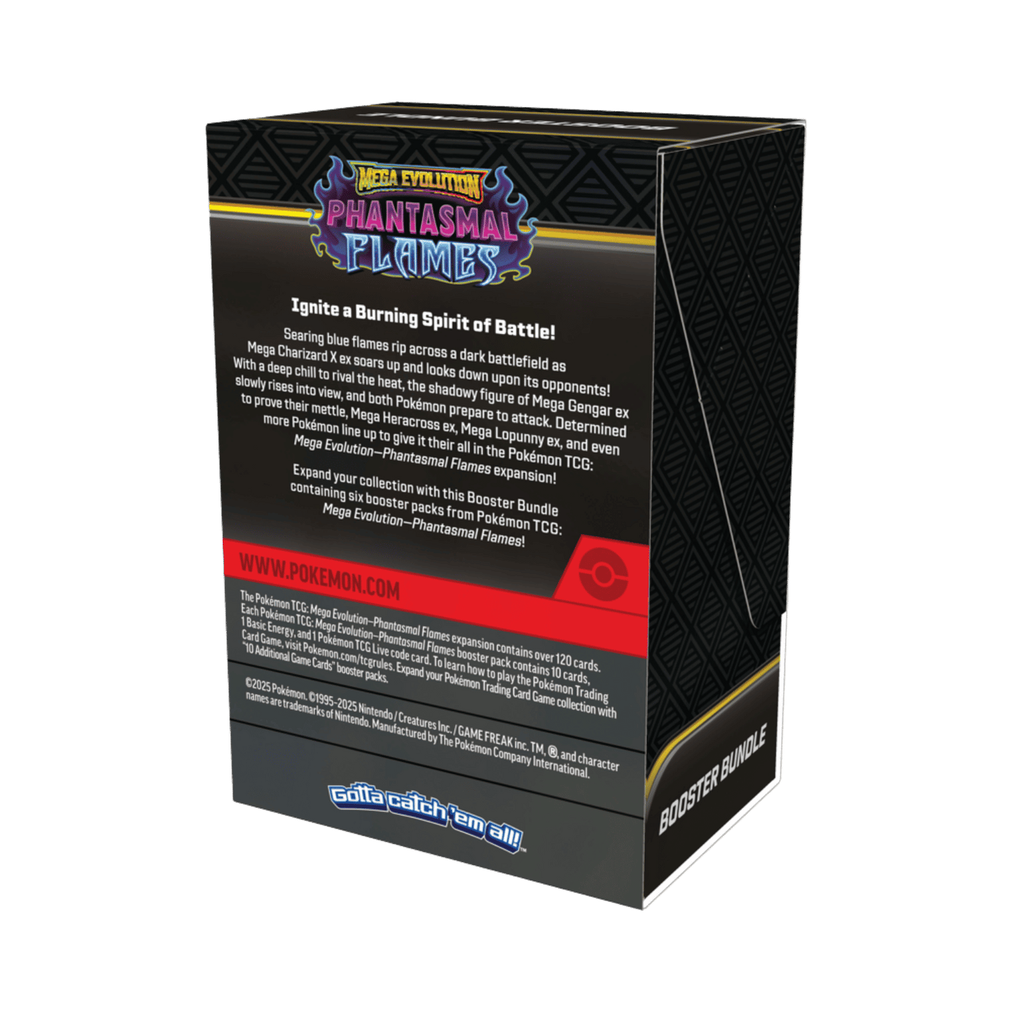 Pokémon Mega Evolutions Phantasmal Flames booster bundle back view